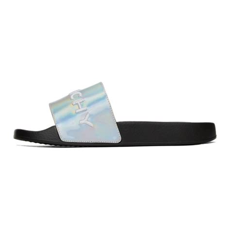 givenchy silver pool slides|Givenchy slides size 35.